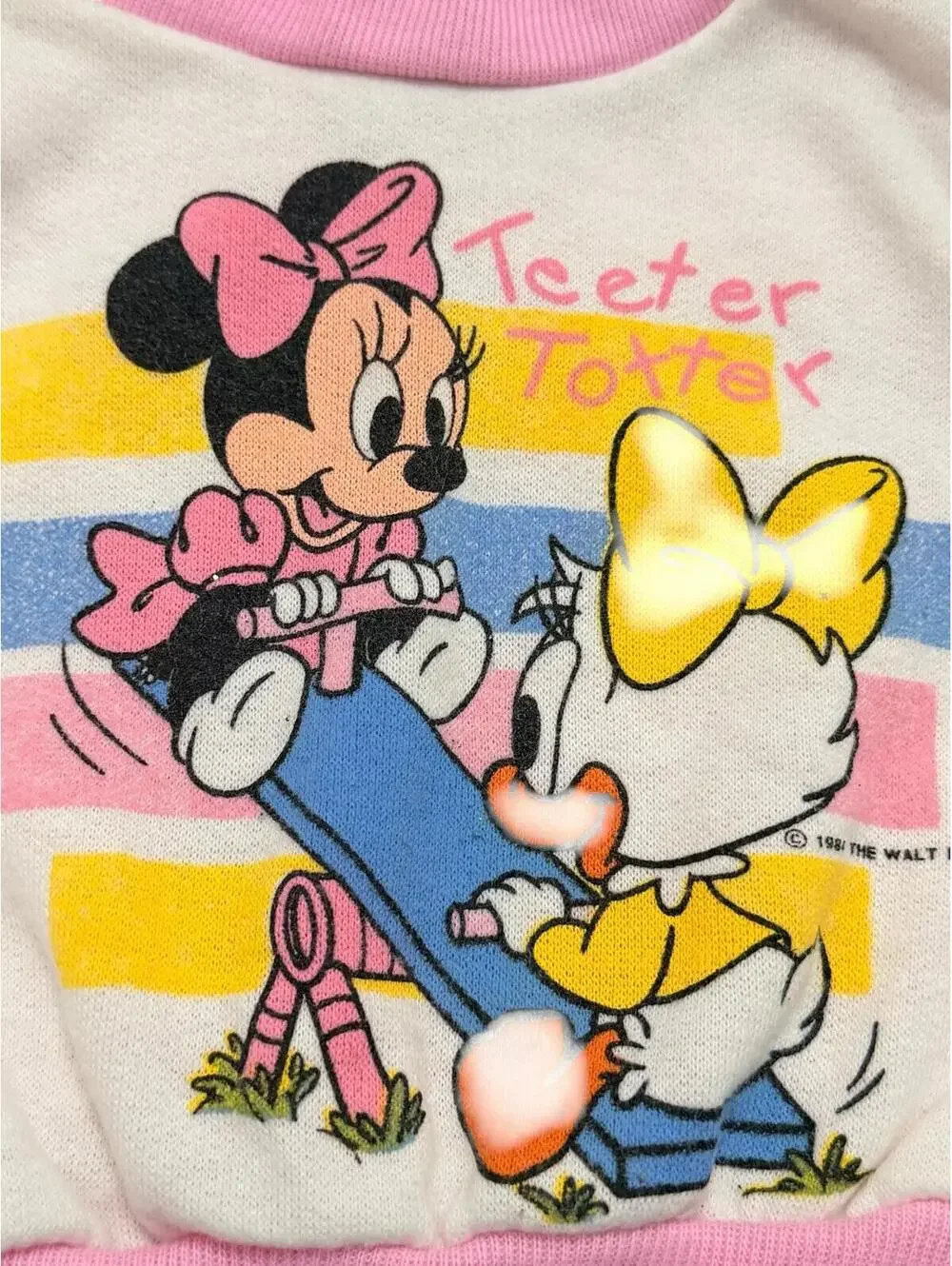 1984 Vintage Disney Minnie & Daisy Pink Raglan Sweatshirt